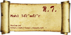 Mahl Tömör névjegykártya